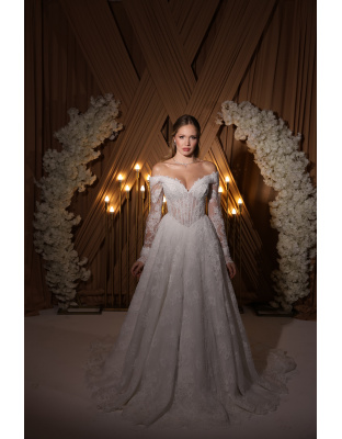 DANTELLI KOLLU HELEN GELINLIK